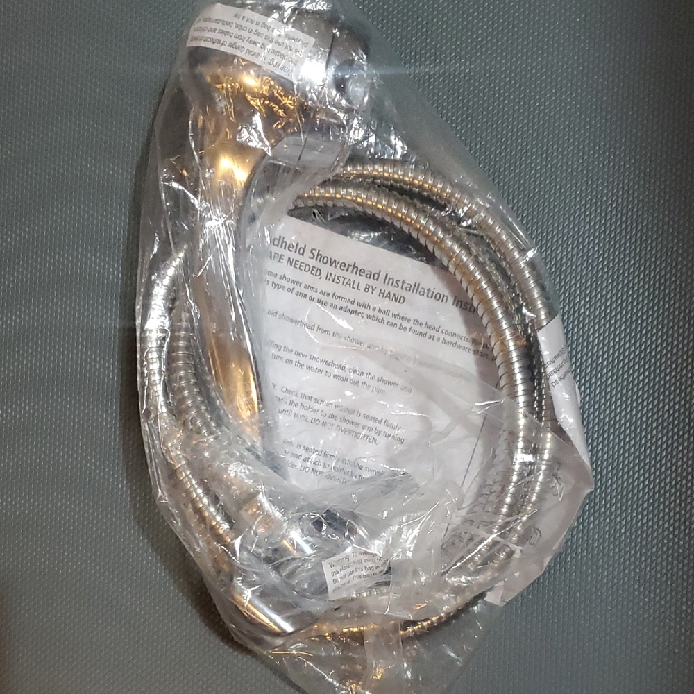 Sleek Silver Handheld Showerhead with Hose